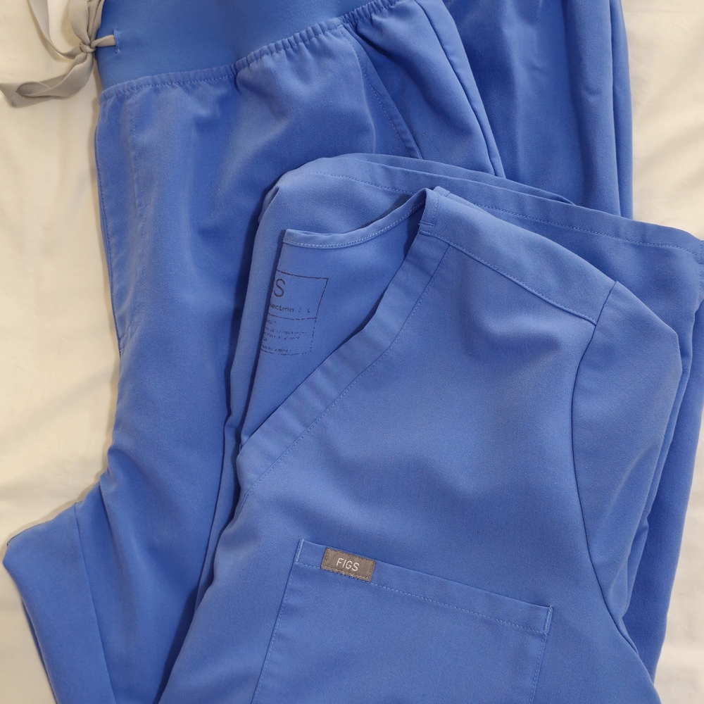 Figs Ceil Blue Scrub Set Large/ Large Tall